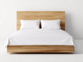 Cama doble Madera maciza 200x150x105 cm - Roble claro - Diseño minimalista