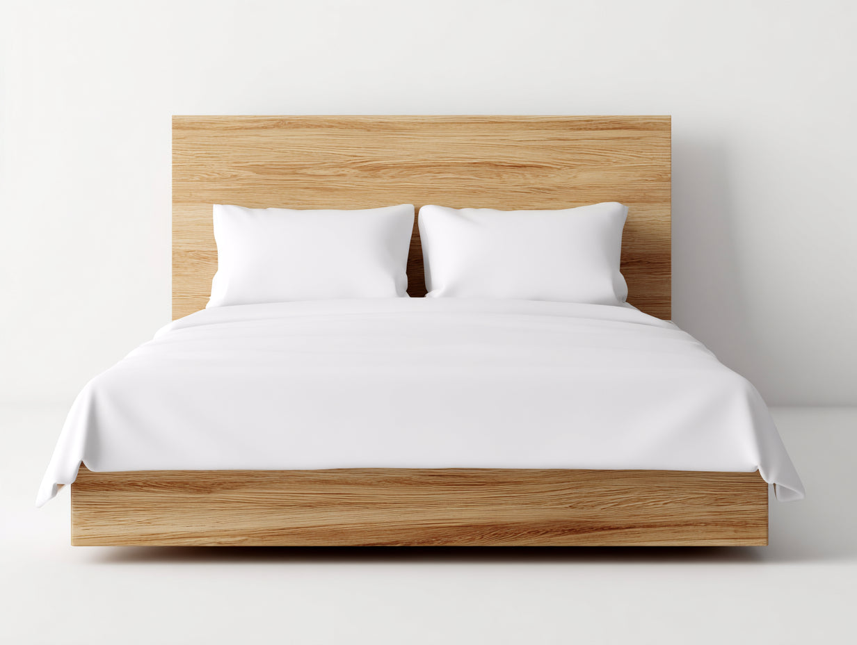 Cama doble Madera maciza 200x150x105 cm - Roble claro - Diseño minimalista