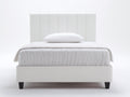 Camas dobles tapizadas 200x160x105 cm - blanco - cabecero acolchado - estilo moderno para dormitorio