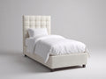 Camas individuales tapizadas 205 x 105 x 120 cm - beige - estilo moderno para dormitorio