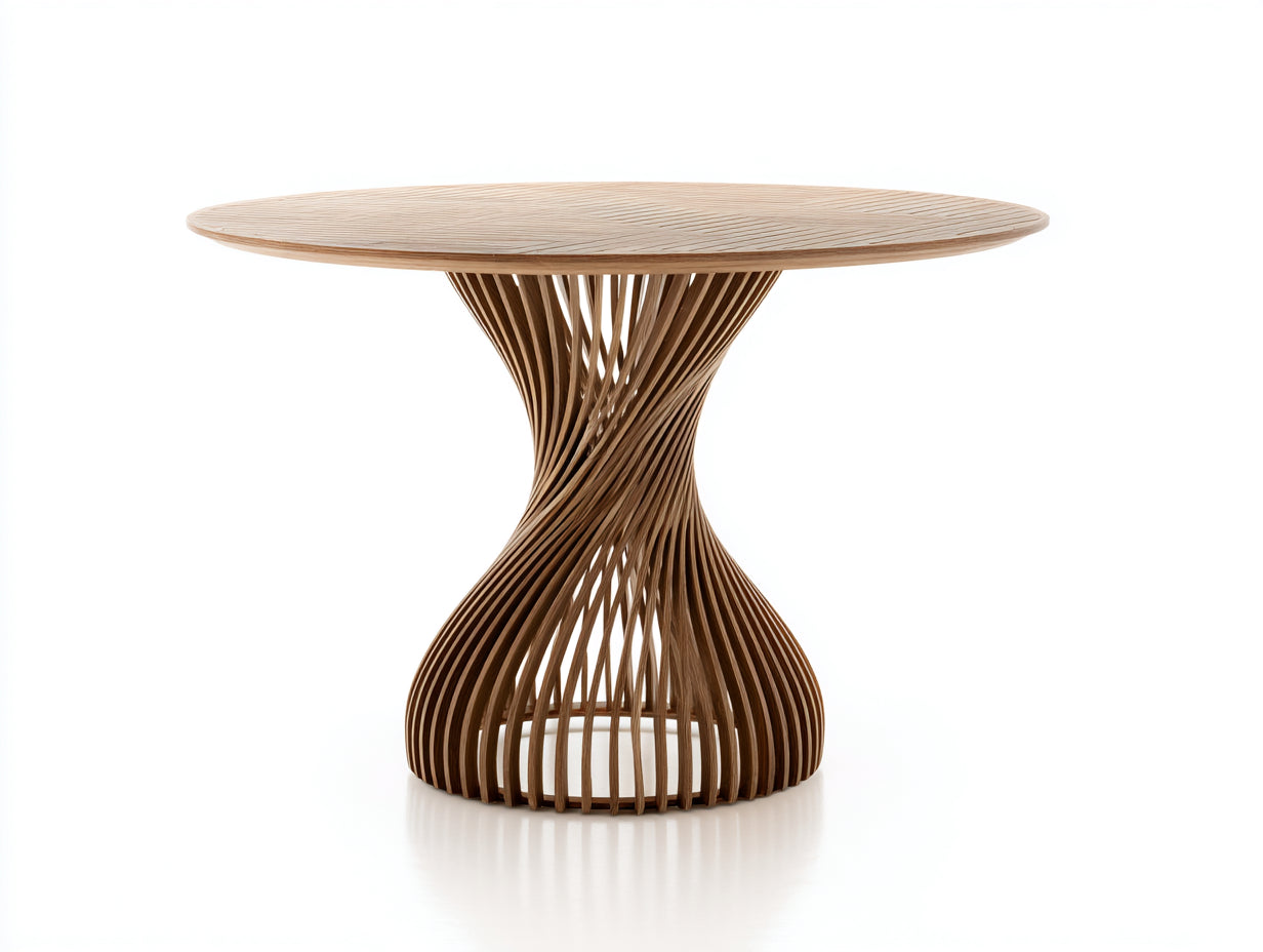 Mesas de jardín de madera 110x110x75 cm - madera y marrón - diseño redondo
