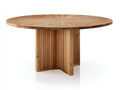 Mesas de jardín de madera 120x120x76 cm - madera natural - diseño redondo