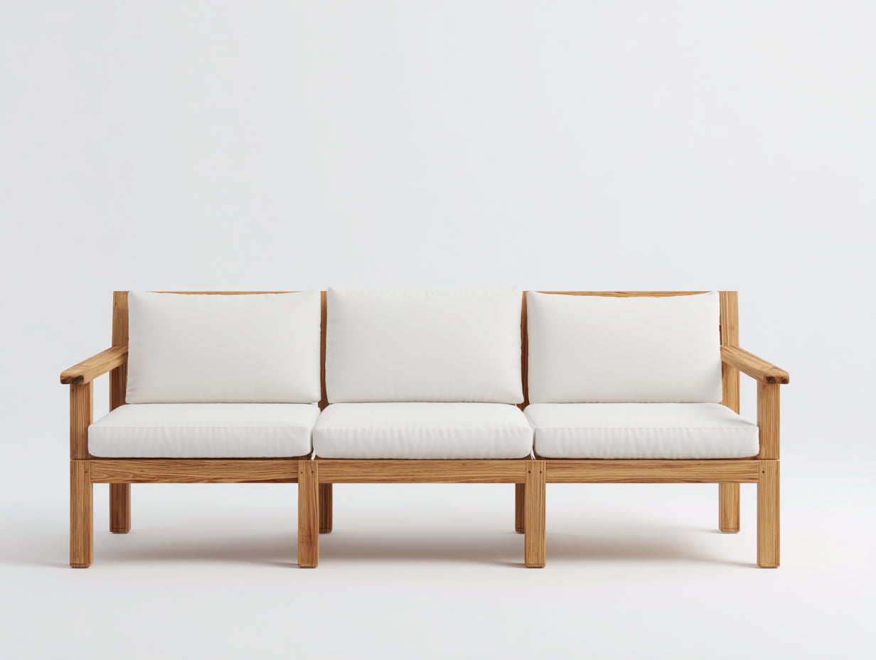 Sofás de exterior Madera maciza 210x80x78 cm - Roble-Blanco - Estilo minimalista