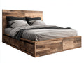 Camas dobles de madera 205x165x100 cm - acabado marrón para dormitorio - diseño industrial