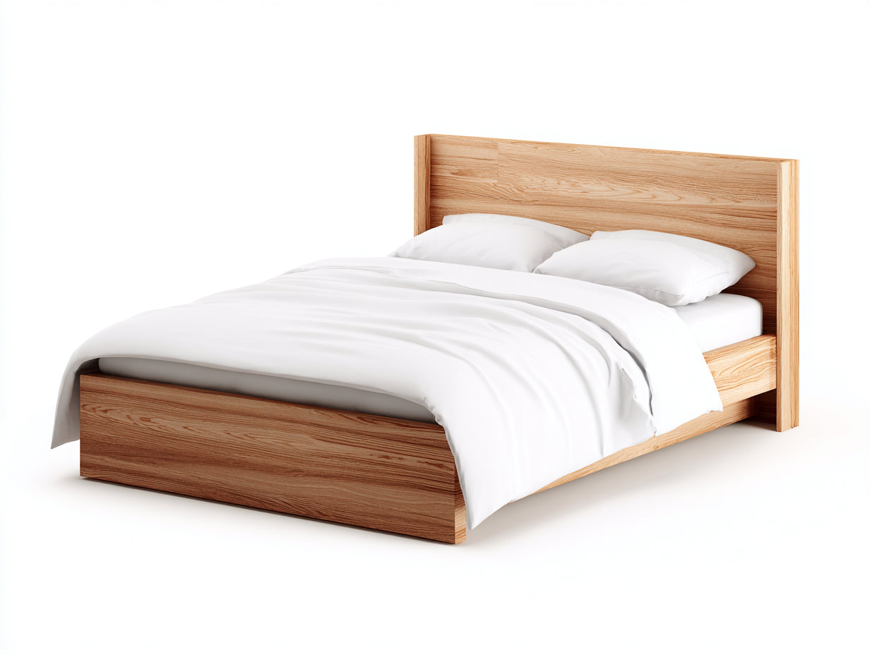 Camas dobles de madera 205 x 165 x 95 cm - natural - estilo moderno para dormitorio