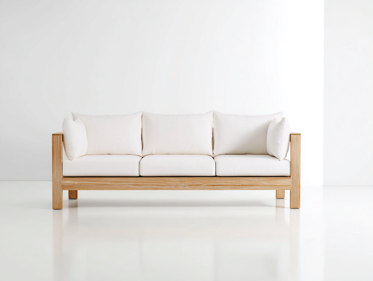 Sofás de exterior de madera 210 x 82 x 78 cm - natural - estilo moderno para jardín
