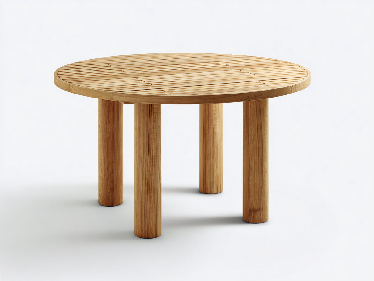 Mesa de jardín Madera 140x140x75 cm - Natural - Diseño robusto