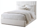 Camas dobles tapizadas 210 x 170 x 115 cm - blanco - estilo moderno para dormitorio