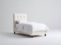 Cama individual Tapicería 200x100x110 cm - Beige - Diseño moderno