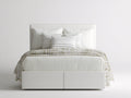 Camas dobles tapizada 205x165x105 cm - tela blanca para dormitorio - diseño moderno