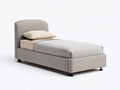 Camas individuales tapizadas 200x90x100 cm - gris y beige - diseño moderno